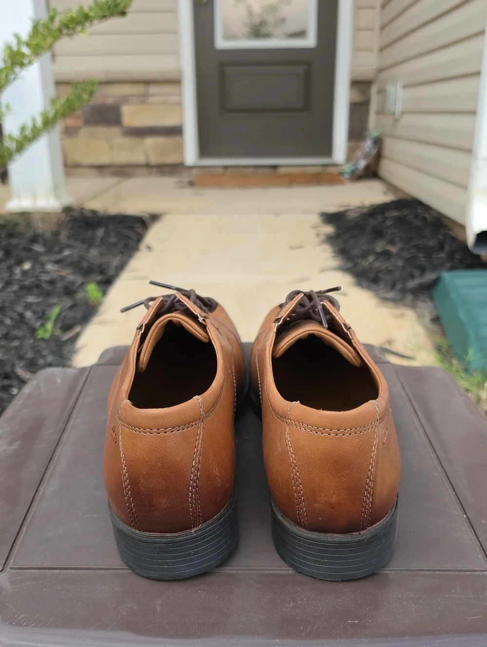 Clarks Men's Tilden Cap Oxford Flat Dark Tan Lea Size 13 Dress Shoe